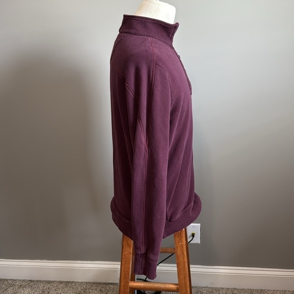 GoodMan Brand - Quarter Zip Split Tail Mock Sweatshirt - Size Medium - Purple - Picture 5 of 10